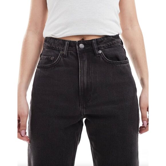 EUC Weekday Rowe Extra High Rise Straight Jeans Echo Black 28/30 Grunge ASOS - Picture 2 of 13